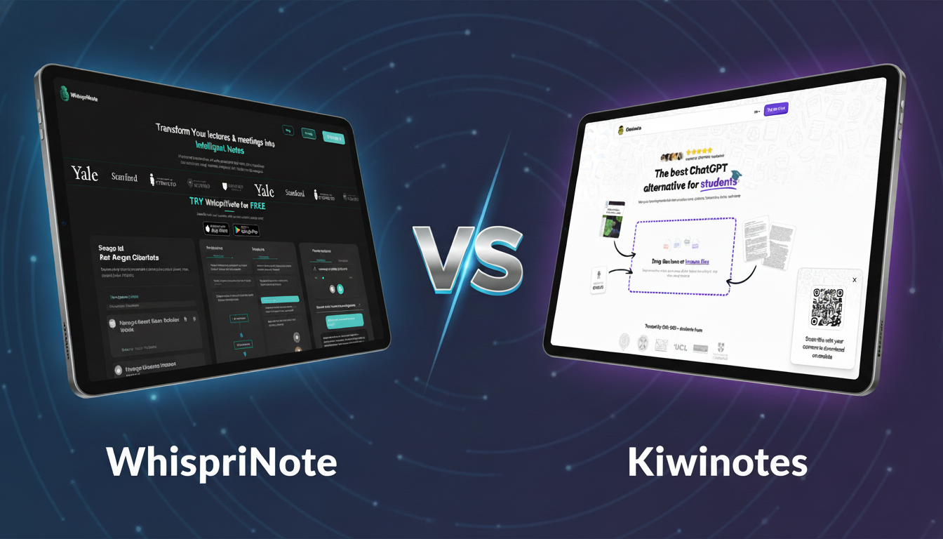 WhispriNote vs KiwiNote Review (2026): Pricing, Accuracy, and Best for Students